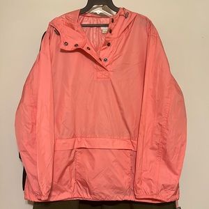 J Crew Peach Pink Windbreaker with Hood Size Large